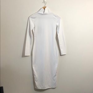 Kim kardashians all white knee long dress
